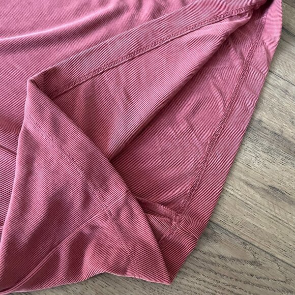 Saturday Sunday Anthropologie Mauve Jumpsuit W/ Smocked Ruffle Straps & Pockets - Picture 7 of 12